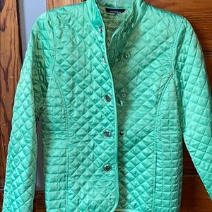 Green quilted coat
